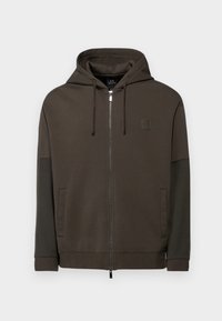 Zip-up sweatshirt - black olive/peat