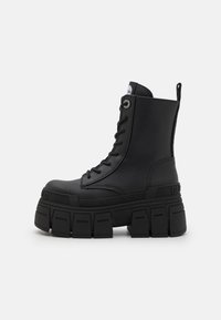 Buffalo GOSPHER LACE UP MID - Fűzős bokacsizmák - black