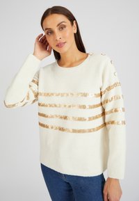 Damart RAYÉ À SEQUINS  - Maglione - ecru rayé