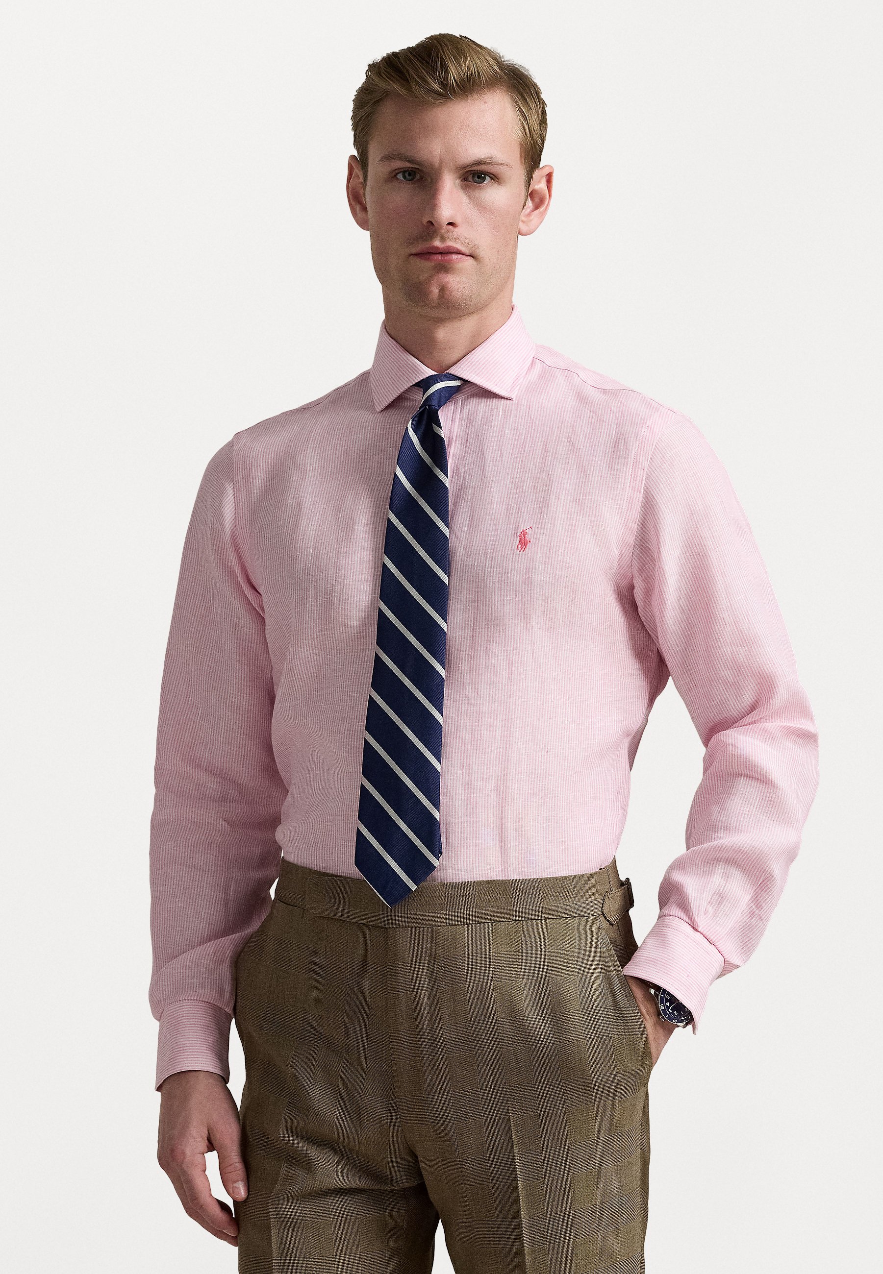 Polo Ralph Lauren CUSTOM FIT STRIPED LINEN SHIRT - Shirt - pink/white/pink - Zalando.ie Polo Ralph Lauren CUSTOM FIT STRIPED LINEN SHIRT - Shirt - pink/white/pink - Zalando.ie
