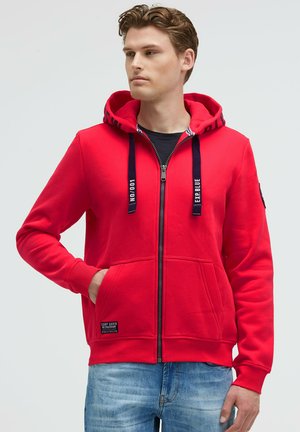 MIT KAPUZEN-ARTWORK - Sweatjacke - summer red