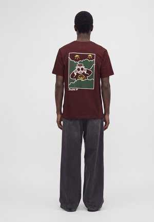 DOUBLE A BY WOOD WOOD, BIRDER TEE - Тениска с щампа - decadent chocolate