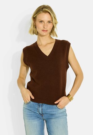 Grain de Malice, PULL SANS MANCHES COL V - Jersey de punto - chocolat