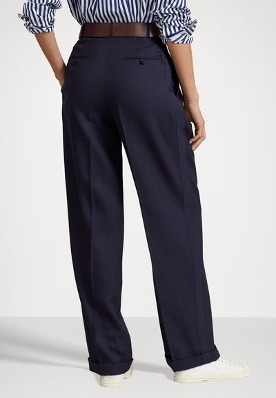 Polo Ralph Lauren WOOL WIDE LEG TUXEDO TROUSER - Calças - navy