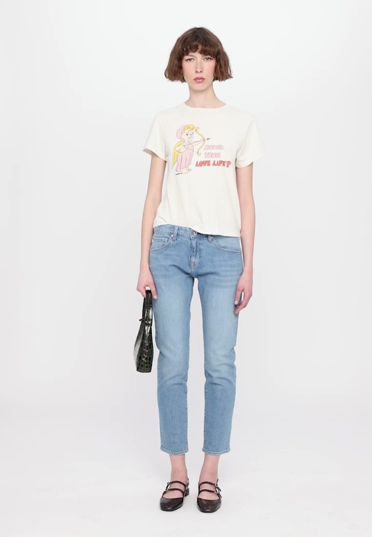 RE/DONE CLASSIC TEE LOVE LIFE - Print T-shirt - vintage