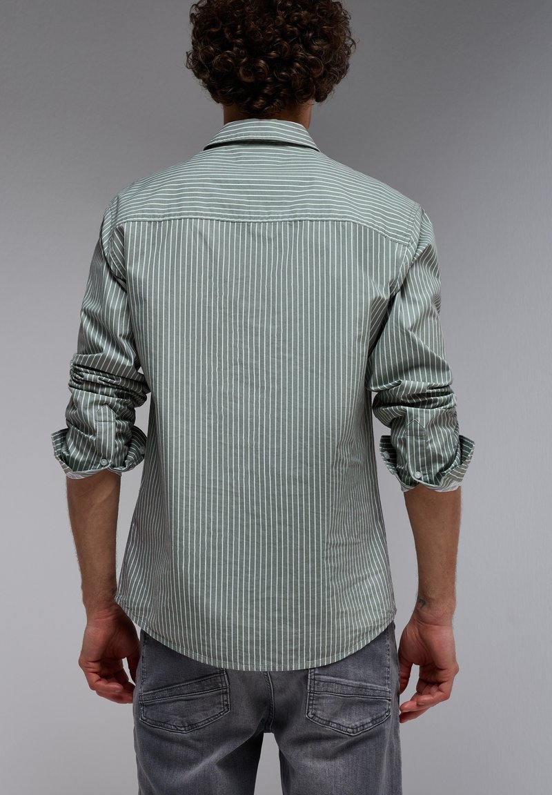 Street One MEN GESTREIFTES - Shirt - grn/neon green - Zalando