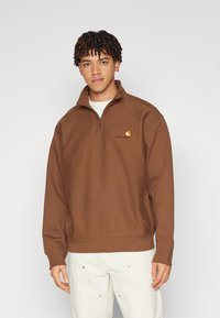 Carhartt WIP HALF ZIP AMERICAN SCRIPT - Sudadera - lumber
