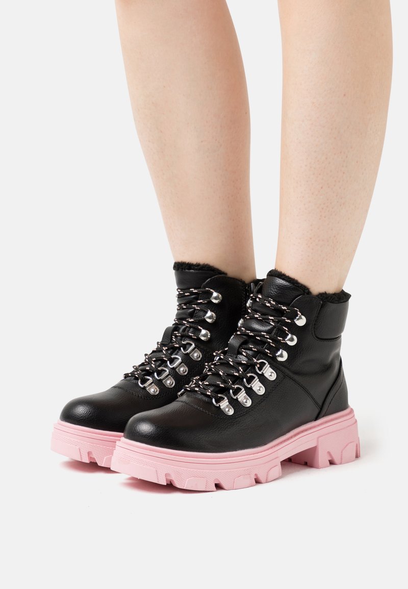 Call it Spring VEGAN HIKERCHIC Platform ankle boots open black