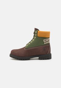 Timberland Botine cu șireturi - dark brown/green
