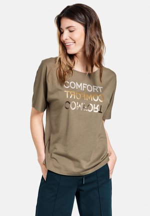 T-shirt con stampa - khaki