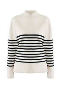 Striped Turtle Neck Jumper - Svetr - off white