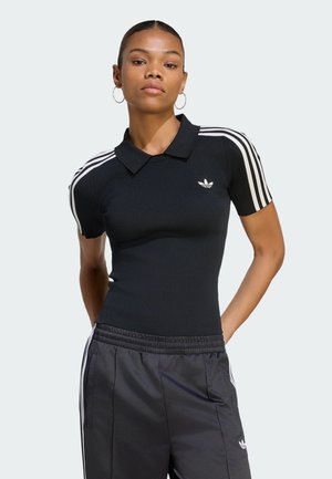 adidas Originals, TECH RIB CALI TEE - Polo - black chalk white