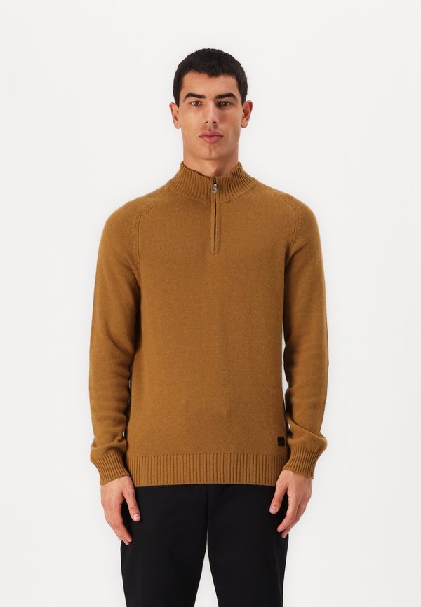 SADDLE SLEEVE QUARTER ZIP - Jumper - golden heather