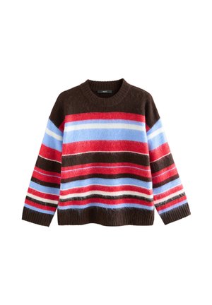 Next REGULAR FIT  - Pulóver - chocolate brown multi stripe