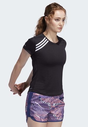 3-STRIPES RUN T-SHIRT - Camiseta estampada - black