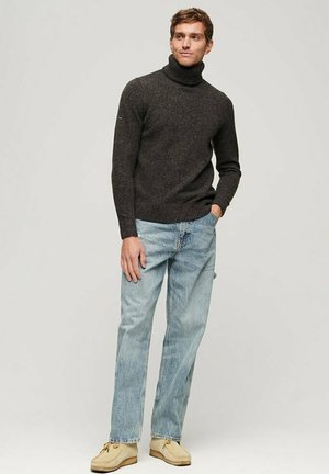 Superdry & Co ROLL NECK - Strickpullover - liquorice black marl