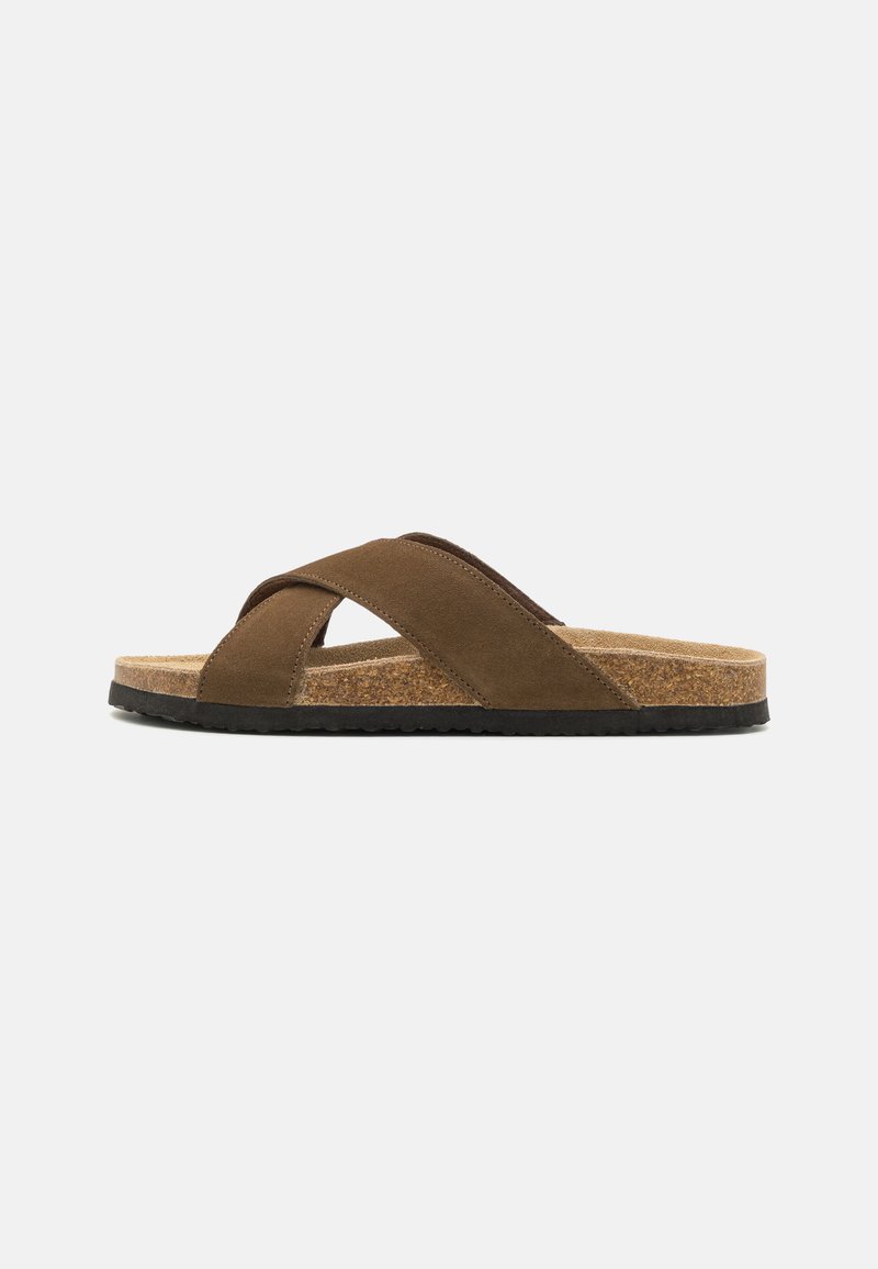 Pier One LEATHER UNISEX - Tøfler - light brown