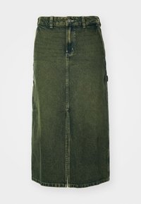 LONG CARPENTER SKIRT - Jupe en jean - green tone fade