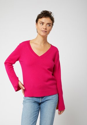 V NECK  - Strickpullover - rose tonique