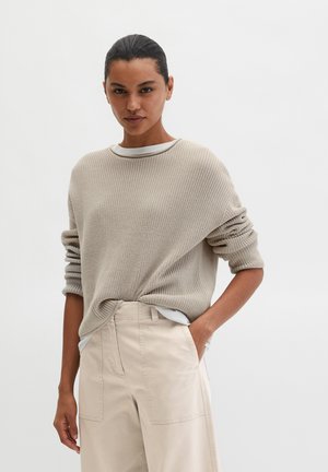 LONGSLEEVE BOAT NECK - Trui - linen beige