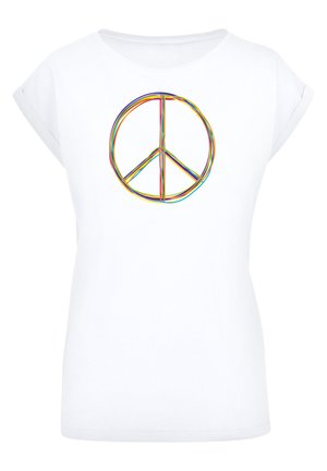 PEACE MULTICOLOR - T-Shirt print - white