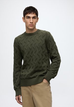 Selected, SLMCARLOS CABLE - Pullover - forest night