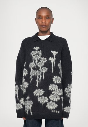 MELTING DAISIES - Jumper - black/ phosphor green