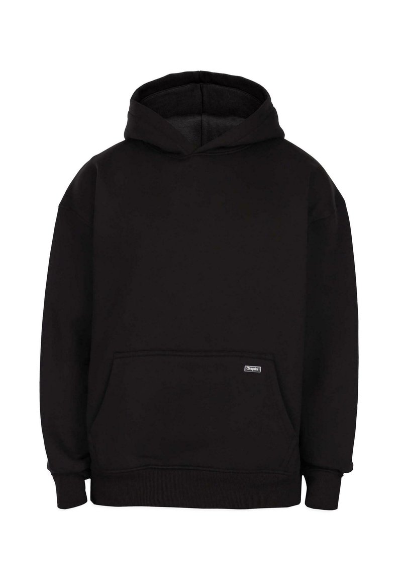 Dropsize SPLIT FROTTEE EMBO - Kapucnis pulóver - black/fekete - Zalando.hu