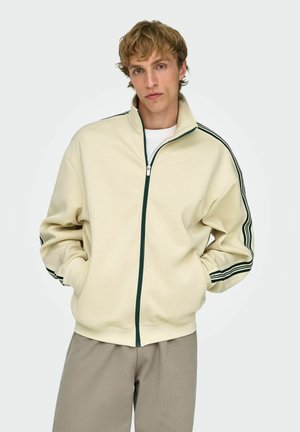 ONSRIBER RLX LS STRIPE - Užtrauktuku užsegamas treningas - whitecap gray