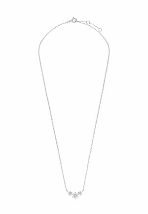 Zilveren ketting met vijf kleine stervormige hangers versierd met heldere kristallen, met verstelbare sluiting.