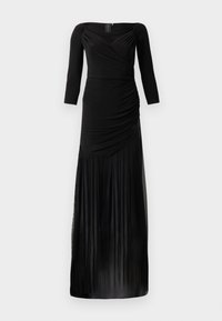 OFF SHOULDER SWEETHEART COMBO FLARED GOWN - Dolga obleka - black