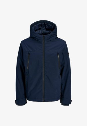 Jack & Jones, SOFTSHELL JACKET HOOD PRESS STUD CUFFS SET IN SLEEVES JACKET - Outdoorjas - sky captain