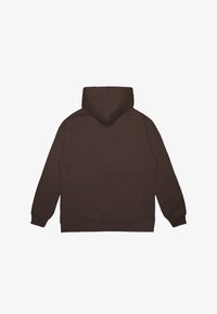 Sudadera con capucha marrón, de mangas largas, puños y dobladillo acanalados, tejido texturizado, color sólido y capucha con cordón.