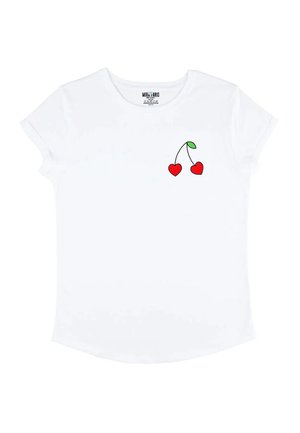 Mira Paris CERISES EMBROIDERY  ROLL UP  - T-shirt imprimé - white