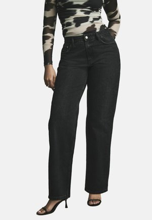 PETITE FIT  HOURGLASS BAGGY  WIDE LEG - Jean droit - black