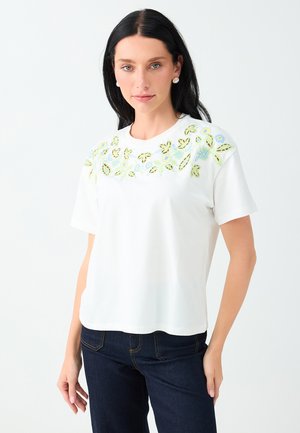Jimmy Key, FLORAL PATTERN CREW NECK T-SHIRT - T-shirt imprimé - white
