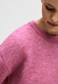 Selected Femme SLFMALINE LILIANA O NECK - T-shirt print - phlox pink