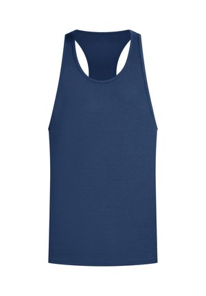 Smaragdgrünes Tanktop aus glattem Stoff, mit Racerback-Design und rundem Halsausschnitt, ohne sichtbare Logos oder Muster.