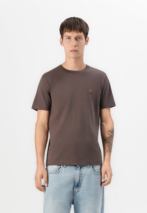 TEXTURED ICON CREW - Lihtne T-särk - brown