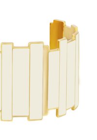 Bracelet en or avec des segments verticaux blancs à texture lisse. Le design est ouvert et présente un style moderne et géométrique.