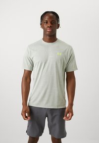 Under Armour TECH VENT GEOTESSA  - T-shirt de sport - hydro green/silica green/high vis yellow