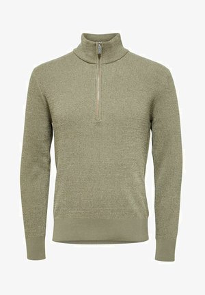 Selected Homme HIGH NECK - Pulover - vetiver