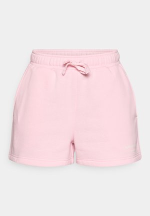 Roosad puuvillased lühikesed püksid, millel on elastne vöökoht, reguleeritav nöör, küljetaskud ja väike logo alumisel paremal äärel.