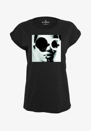 Be Famous, CLASSIC ROLL UP GLASSES - Print T-shirt - black