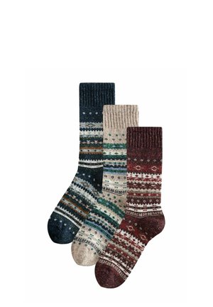 SIGNATURE THERMAL 3 PACK - Kojinės - blue neutral red fairisle