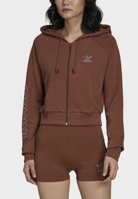 adidas Originals Športna jopa s kapuco na zadrgo - brown