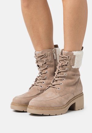 Lace-up ankle boots - stone