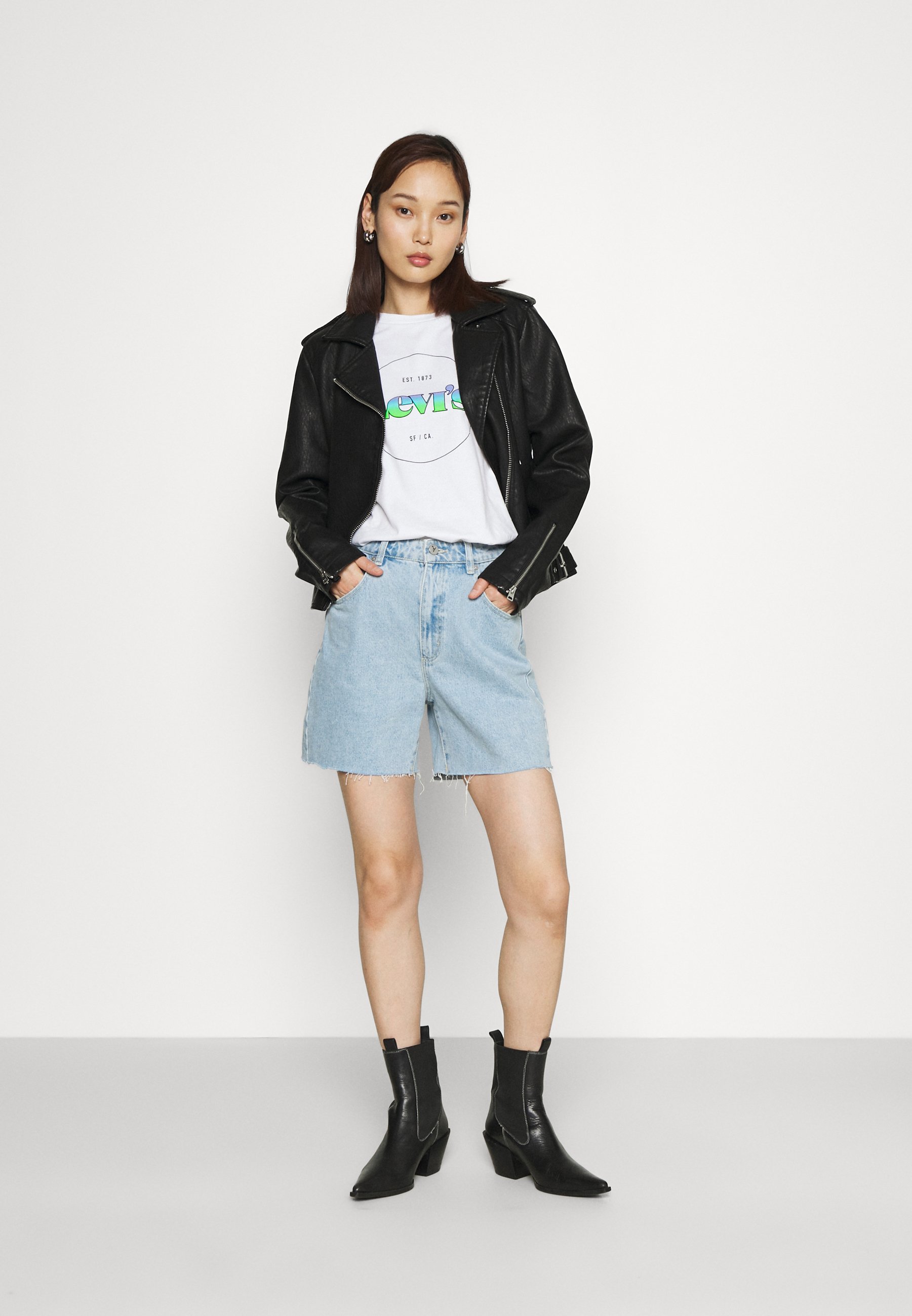 Abrand A Claudia Cut Off - Denim Shorts - Blue - W27