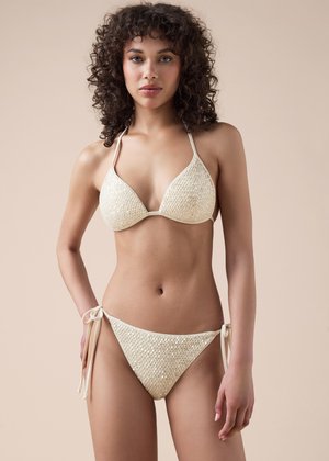 Calzedonia SEQUIN NET STRING - Braguita de bikini - white
