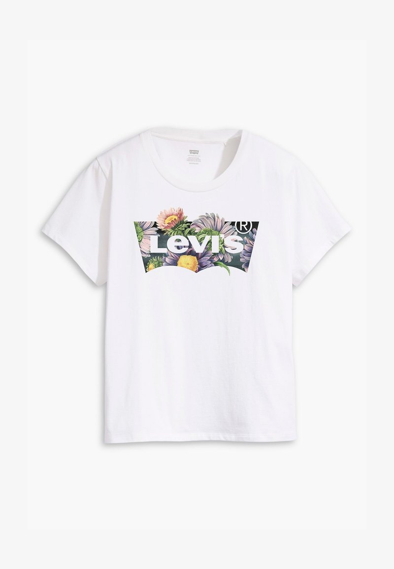 Levi's® Plus PERFECT TEE - Μπλουζάκι με στάμπα - bright white